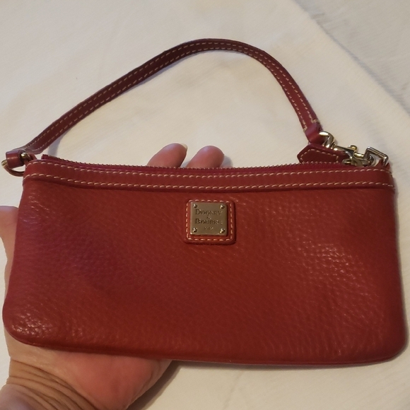 Dooney & Bourke Handbags - Dooney & Bourke Red Clutch with Gold Hardware